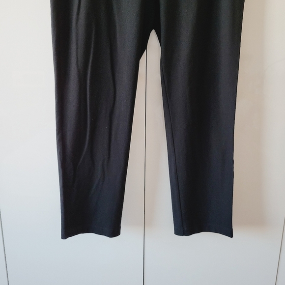 Eileen Fisher Textured Black Pull On Pants - Picture 4 of 11